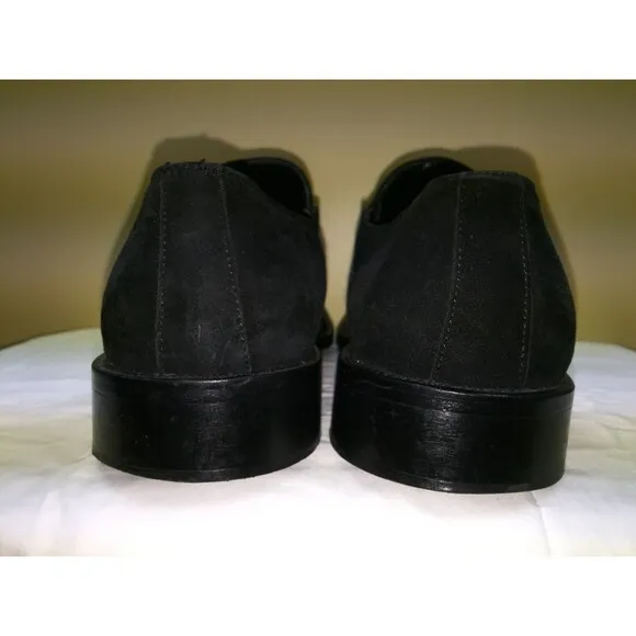 GUERRINO MARSILI  MEN  ITALIAN  SLIP ON BLACK LEATHER  SHOES SIZE  EURO 45