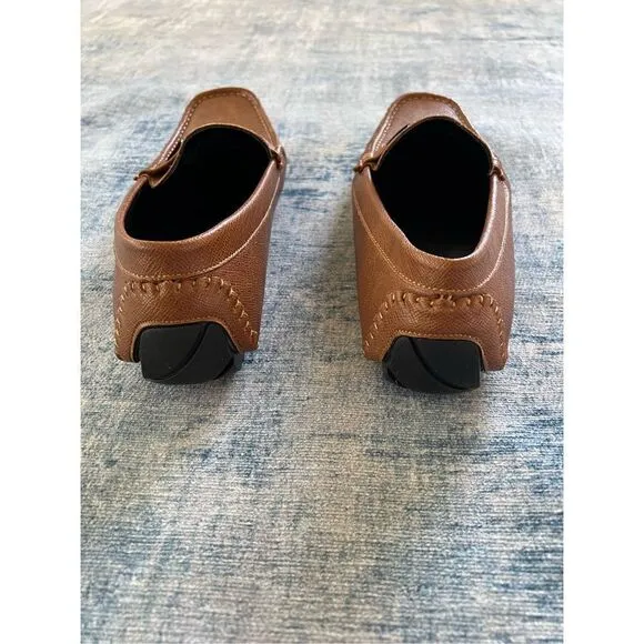 Guess Brown Faux Leather Artist Loafer Shoes Size 11