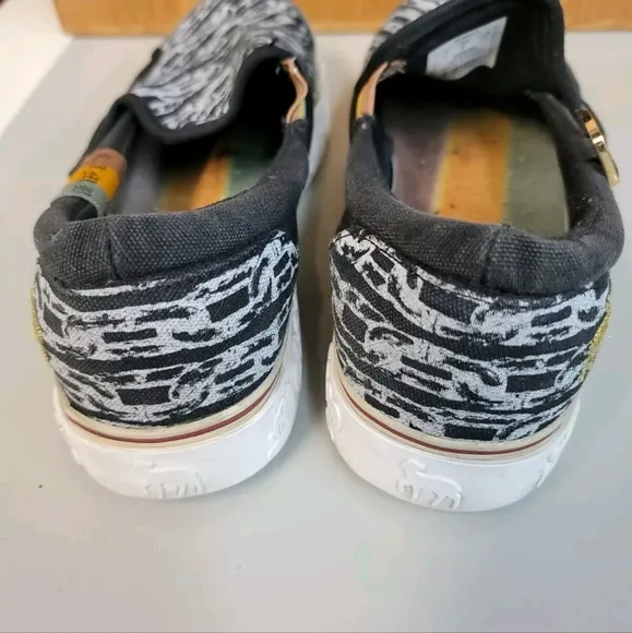 Gwen Stefani LAMB Chains link Slip On black &amp; White Casual Shoes Women's…