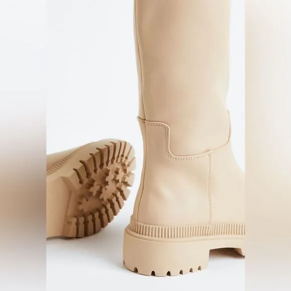 H&amp;M Tall Boots Bloggers Fav Beige New
