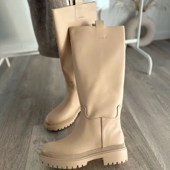 H&amp;M Tall Boots Bloggers Fav Beige New