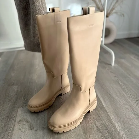 H&amp;M Tall Boots Bloggers Fav Beige New