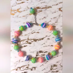 Handcrafted Beaded Choker Colorful Colorful 15&quot; With 2&quot; Extender