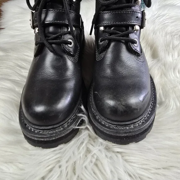 Harley Davidson Apex Leather Black Motorcycle Boots 6.5