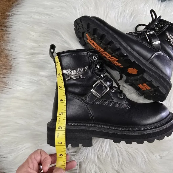Harley Davidson Apex Leather Black Motorcycle Boots 6.5