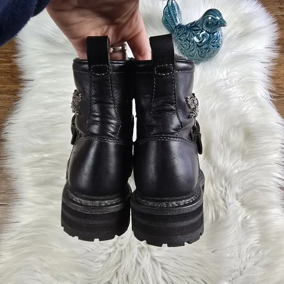 Harley Davidson Apex Leather Black Motorcycle Boots 6.5