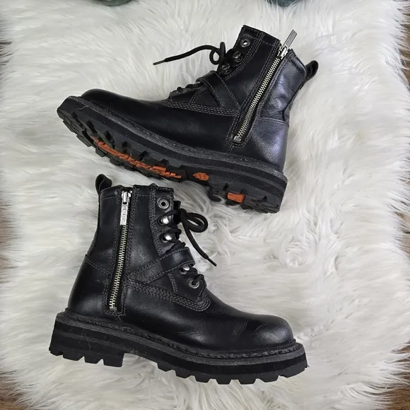 Harley Davidson Apex Leather Black Motorcycle Boots 6.5