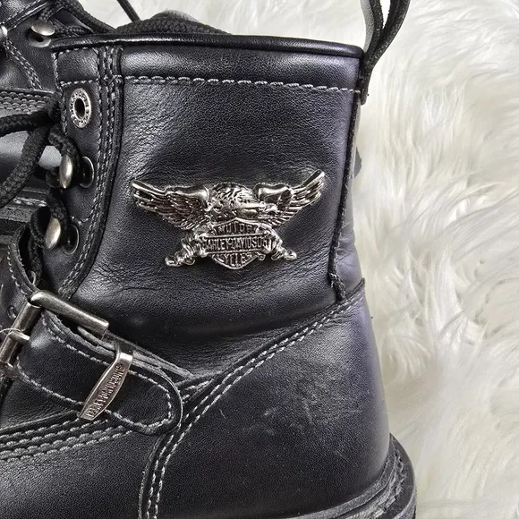 Harley Davidson Apex Leather Black Motorcycle Boots 6.5