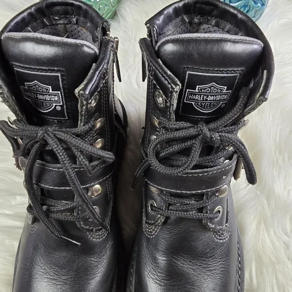 Harley Davidson Apex Leather Black Motorcycle Boots 6.5
