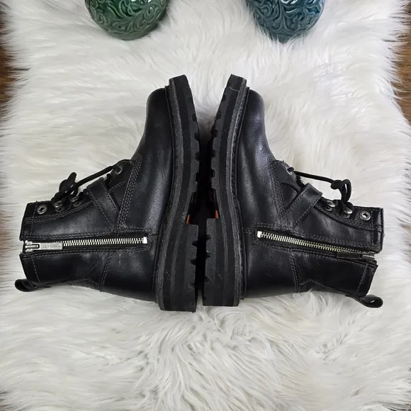 Harley Davidson Apex Leather Black Motorcycle Boots 6.5
