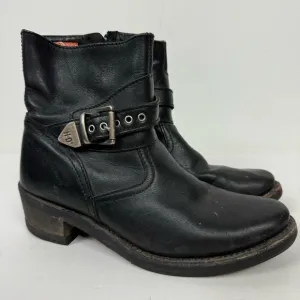Harley Davidson Black Leather Riding Moto Buckle Boots Grunge y2k