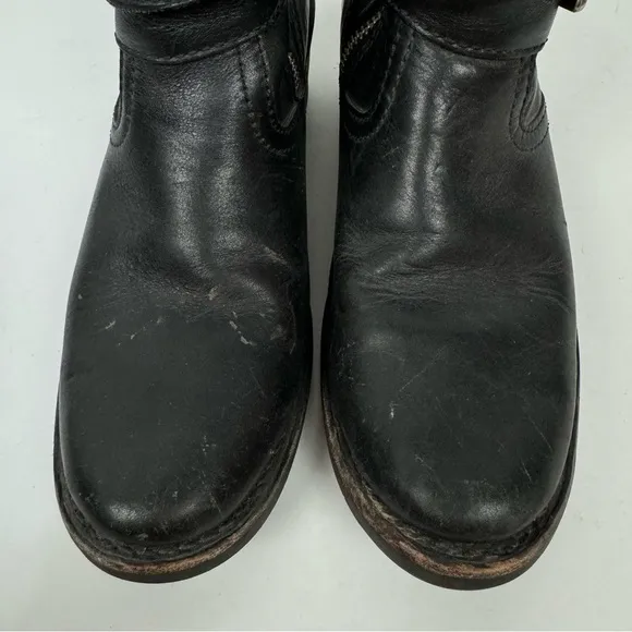 Harley Davidson Black Leather Riding Moto Buckle Boots Grunge y2k