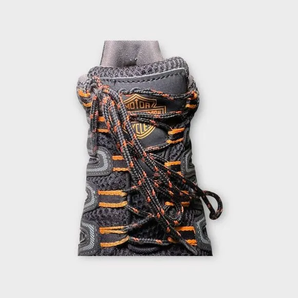 Harley-Davidson Chase Athletic Hiker Shoes Mens Size 9‎ Black/Orange Lace Up