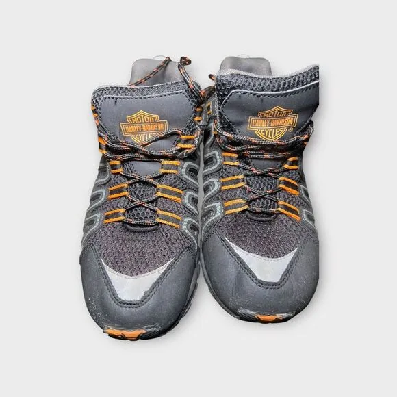 Harley-Davidson Chase Athletic Hiker Shoes Mens Size 9‎ Black/Orange Lace Up