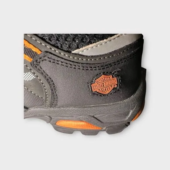 Harley-Davidson Chase Athletic Hiker Shoes Mens Size 9‎ Black/Orange Lace Up