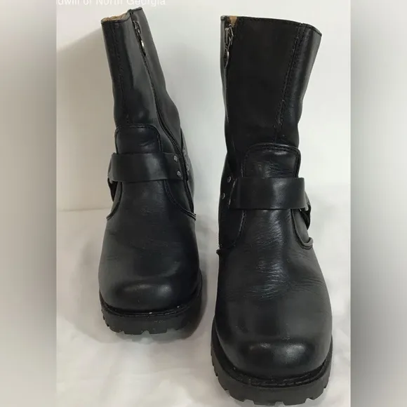 Harley-Davidson Women's Black Leather Harness Boots, 8.5