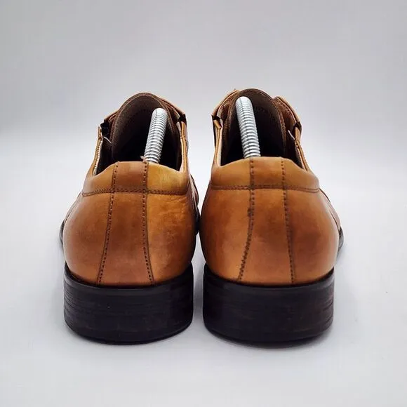 Hart Schaffner‎ Marx Men's Dress Shoes 10.5 M Brown Leather Captoe Business READ