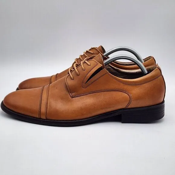 Hart Schaffner‎ Marx Men's Dress Shoes 10.5 M Brown Leather Captoe Business READ
