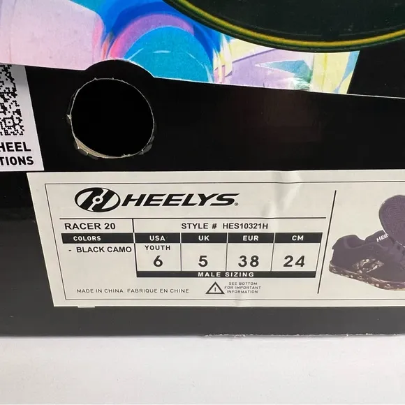 Heelys Black Camo Sneaker Heeled shoes Youth Boys 6