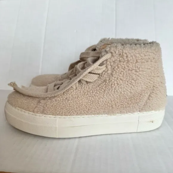 Helmut Lang Shearling High Top Sneakers