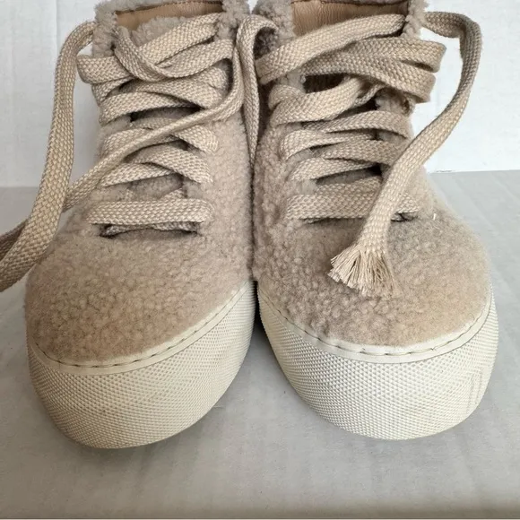 Helmut Lang Shearling High Top Sneakers