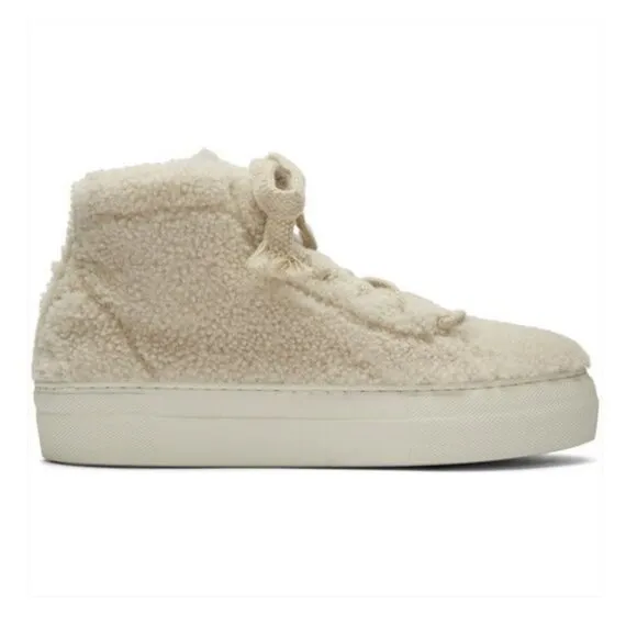 Helmut Lang Shearling High Top Sneakers