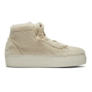 Helmut Lang Shearling High Top Sneakers