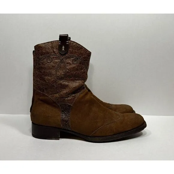Henry Beguelin Brown Contrast Stitch Cap Toe Boots Men’s Size 9 / 42 Shoes