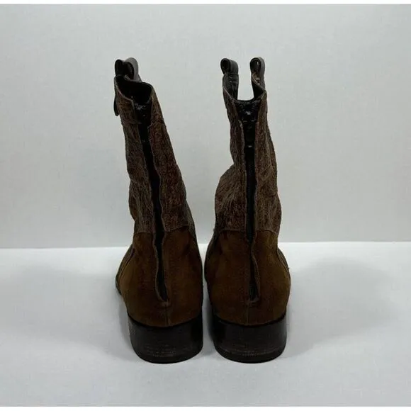 Henry Beguelin Brown Contrast Stitch Cap Toe Boots Men’s Size 9 / 42 Shoes