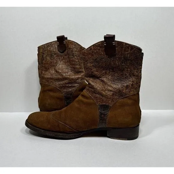 Henry Beguelin Brown Contrast Stitch Cap Toe Boots Men’s Size 9 / 42 Shoes