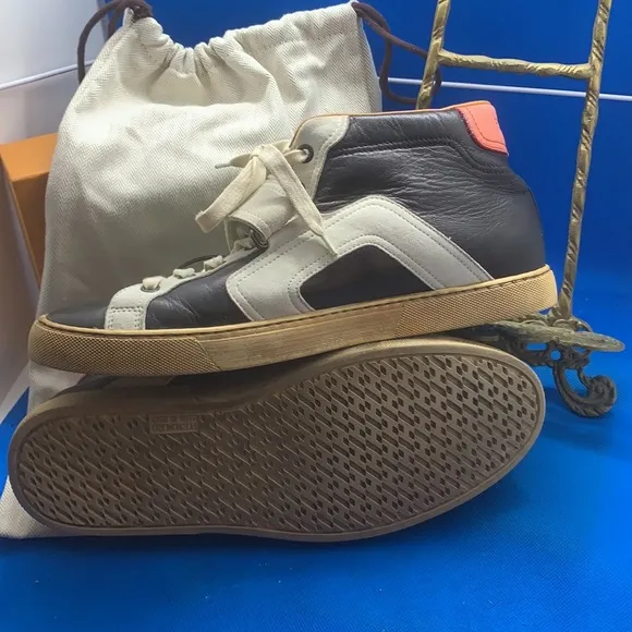 Hermes Leather color block high tops 40 1/2 or 7.5 US sneakers