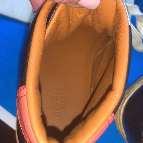 Hermes Leather color block high tops 40 1/2 or 7.5 US sneakers