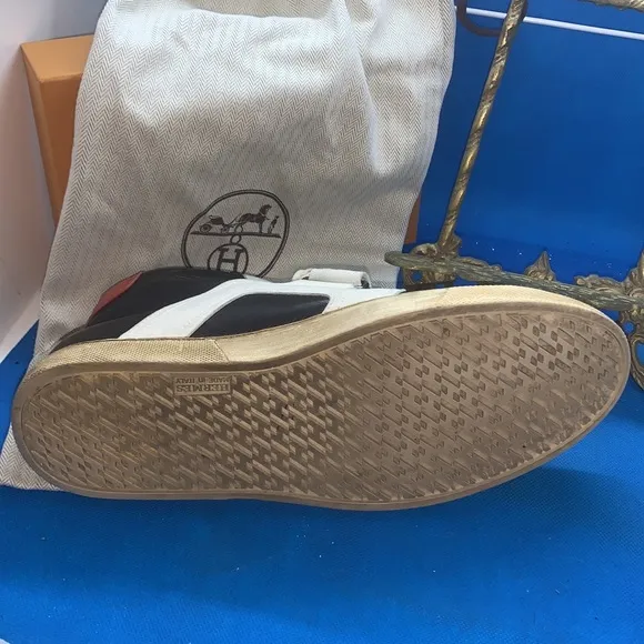 Hermes Leather color block high tops 40 1/2 or 7.5 US sneakers