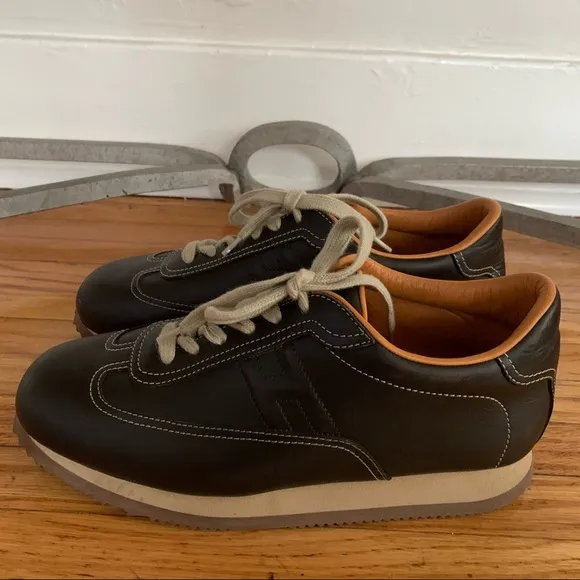 HERMÈS Quicker Sneakers Brown Women’s Size 9 EUC