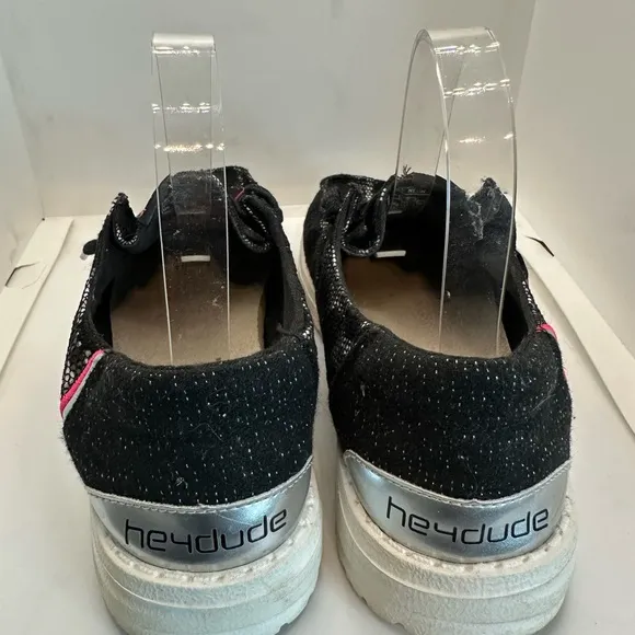 Hey Dude Black and White Sneakers with Slip-On Style