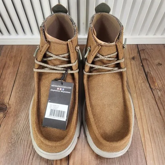Hey Dude Boris Eco Tabacco Suede Ankle Boots Men Sz 8 Brown Chukka Hipster Shoes