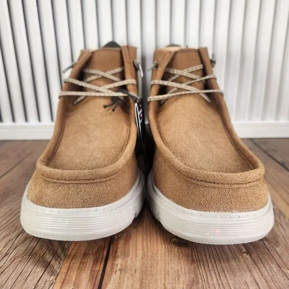 Hey Dude Boris Eco Tabacco Suede Ankle Boots Men Sz 8 Brown Chukka Hipster Shoes
