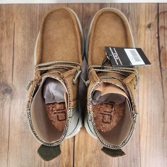 Hey Dude Boris Eco Tabacco Suede Ankle Boots Men Sz 8 Brown Chukka Hipster Shoes