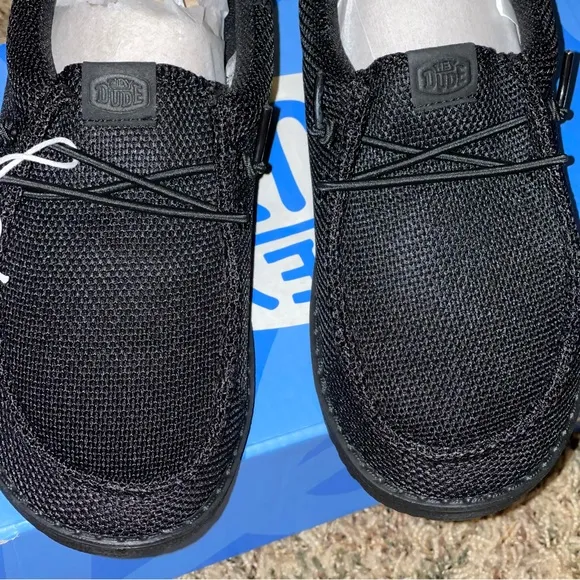 Hey Dude Shoes Youth 3 Junior Wally Funk Mono Slip on Shoe Black 40045-0XS NEW