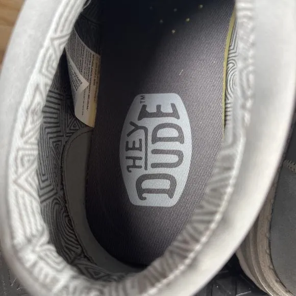 Hey Dude Wall Mid Workwear Mens Size 9 Gray Casual Slip On Comfort Shoes