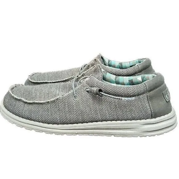 Hey Dude Wally Sox Charcoal Gray Slip on Loafers Shoes Men's Size 12