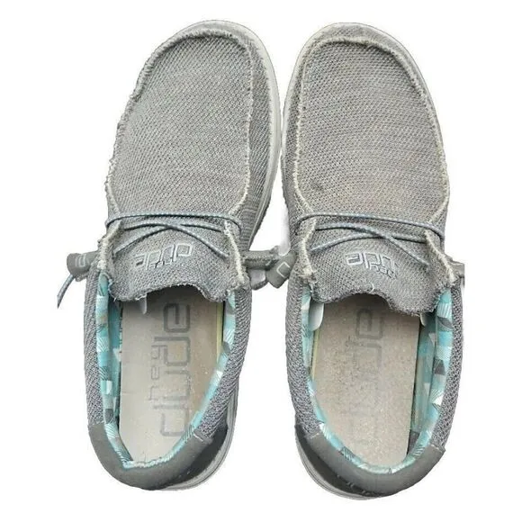 Hey Dude Wally Sox Charcoal Gray Slip on Loafers Shoes Men's Size 12