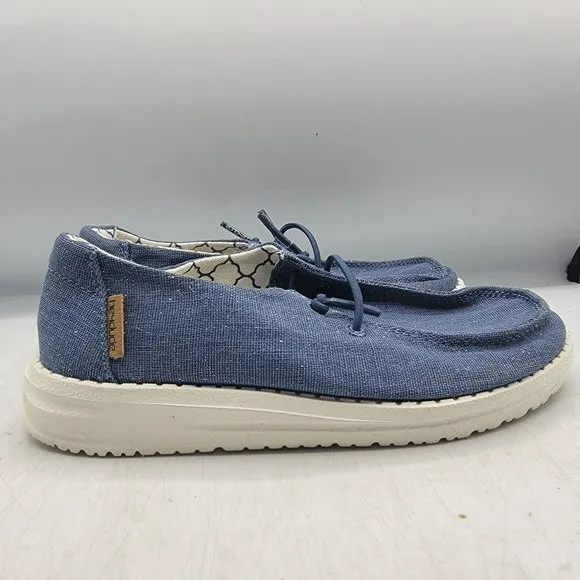 Hey Dude Wendy Sparkling Denim Youth K12 Blue Slip On Walking Shoes Casual