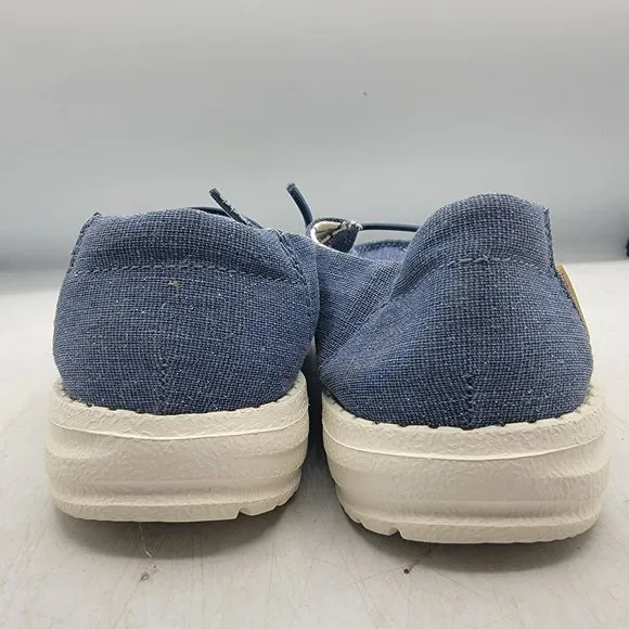 Hey Dude Wendy Sparkling Denim Youth K12 Blue Slip On Walking Shoes Casual