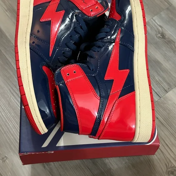 HI DCCXVIII KIY Red and Blue High-Top Sneakers