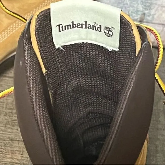 High Heeled Timberland Wheat Colored Boots size 9M