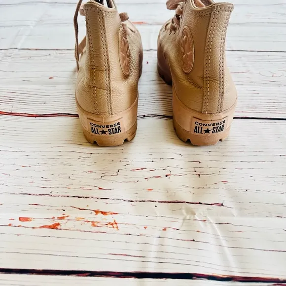 High-Top Platform Dusty Rose Converse -  Leather Size 7