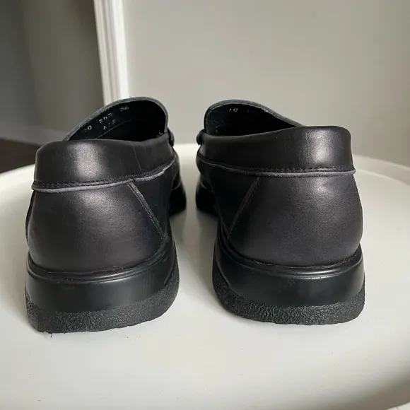 Hitchcock Black Leather Men’s Shoes Slip On Wide 3E Size 10