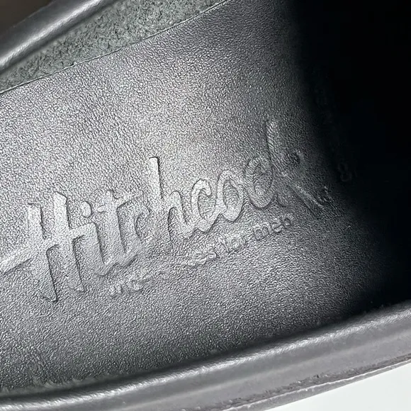 Hitchcock Black Leather Men’s Shoes Slip On Wide 3E Size 10