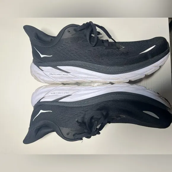 Hoka Black Athletic Shoes with Mesh Design
